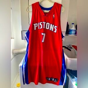 Red Detroit Pistons Adidas Ben Gordon Basketball Jersey